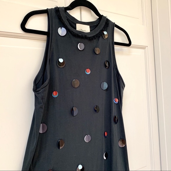 3.1 Phillip Lim Iridescent Sequin Black Tank Top - Picture 10 of 14